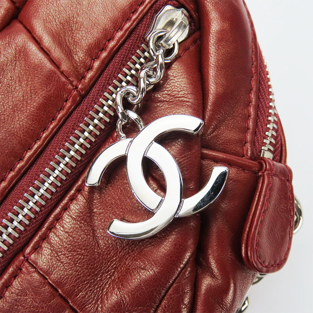 CHANEL Shoulder Bag lambskin Bordeaux quilting Women Used Authentic