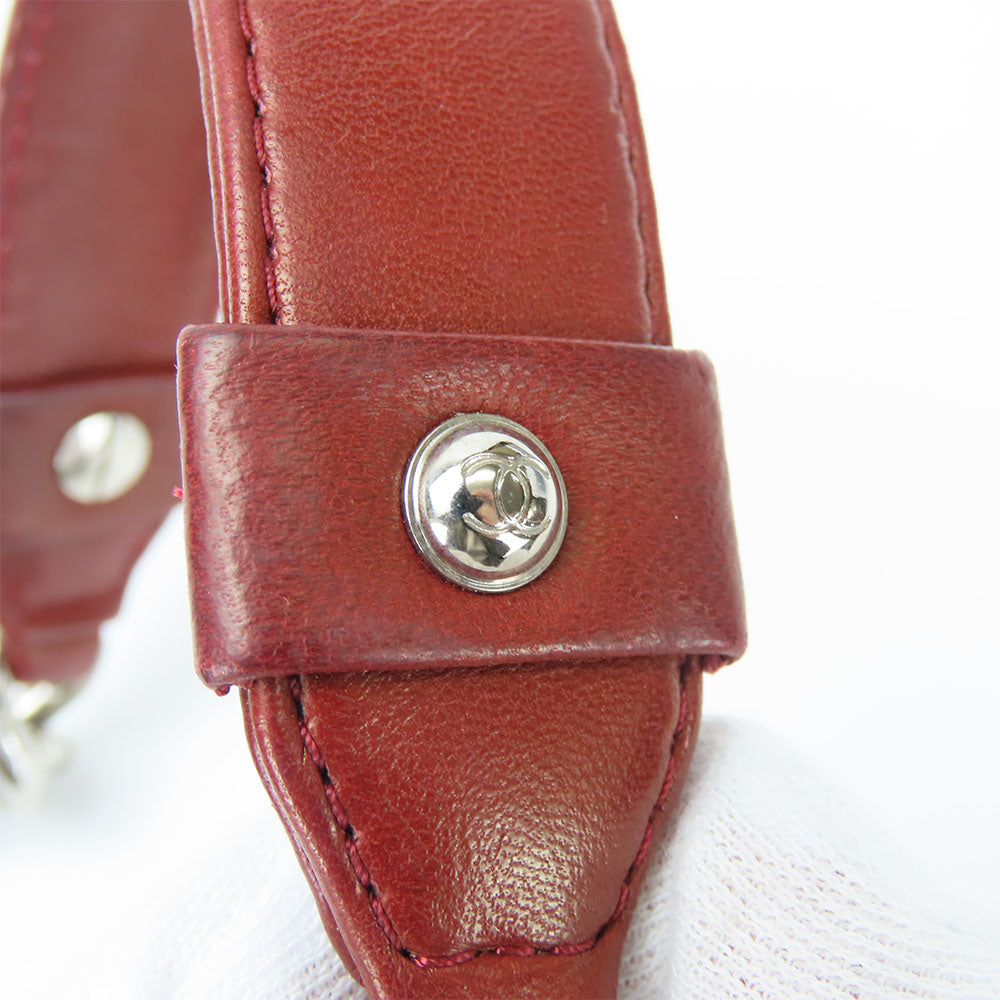 CHANEL Shoulder Bag lambskin Bordeaux quilting Women Used Authentic