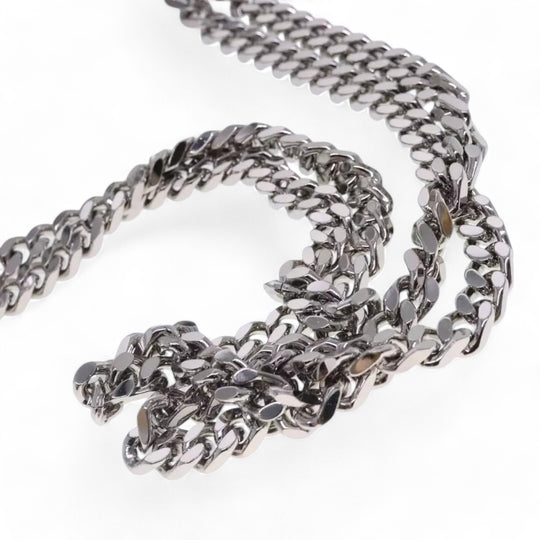 Burberry Chain Shoulder Bag Patent Leather Silver Women Handbag