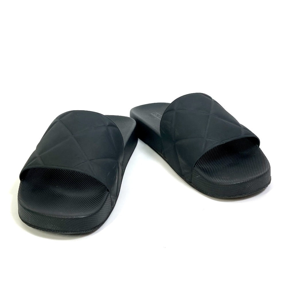 BOTTEGAVENETA Sandals 640050 rubber black flat intre slider mens 39 Used Authentic