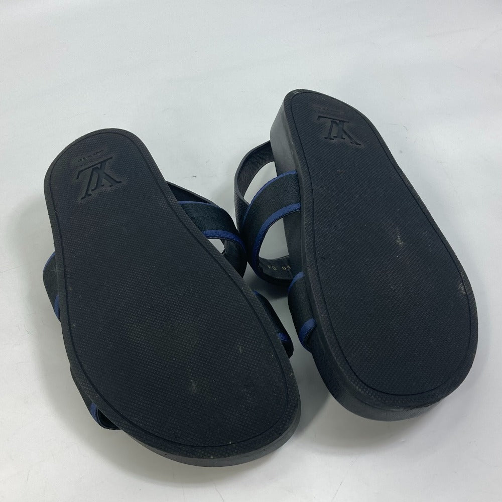 LOUIS VUITTON Sandals Taiga Leather black Mirabeau line mens 8 Used Authentic