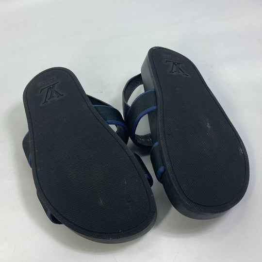 LOUIS VUITTON Sandals Taiga Leather black Mirabeau line mens 8 Used Authentic