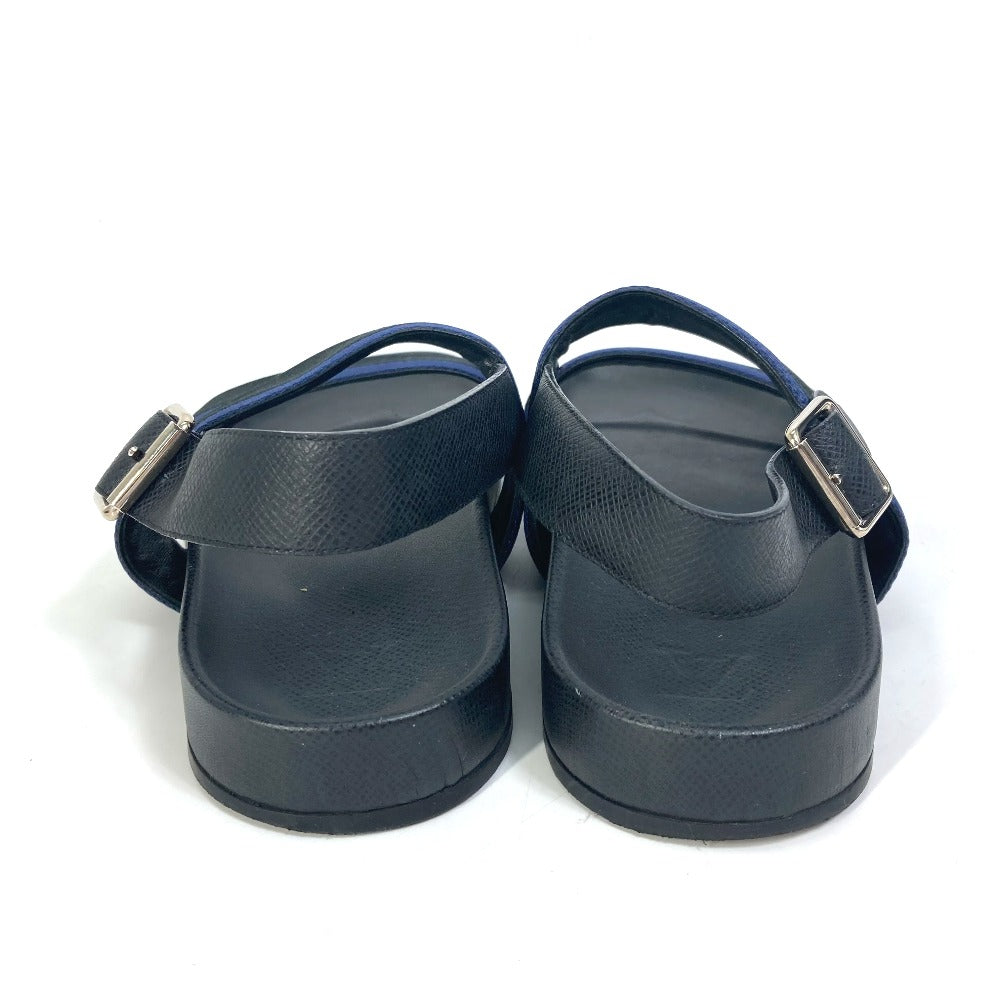 LOUIS VUITTON Sandals Taiga Leather black Mirabeau line mens 8 Used Authentic