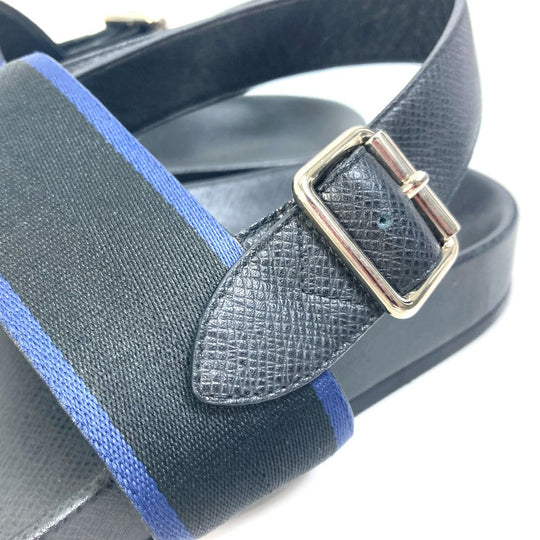 LOUIS VUITTON Sandals Taiga Leather black Mirabeau line mens 8 Used Authentic