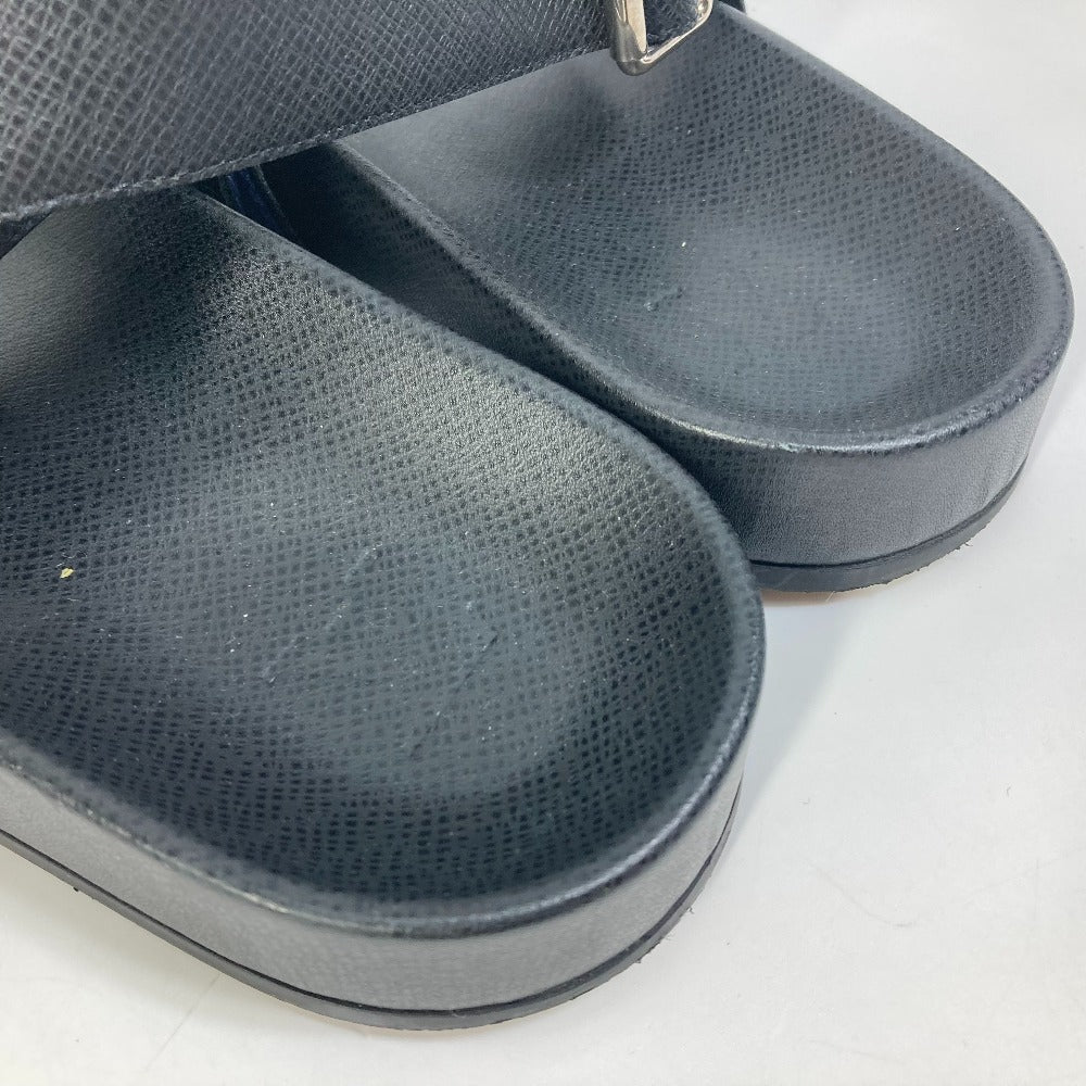 LOUIS VUITTON Sandals Taiga Leather black Mirabeau line mens 8 Used Authentic