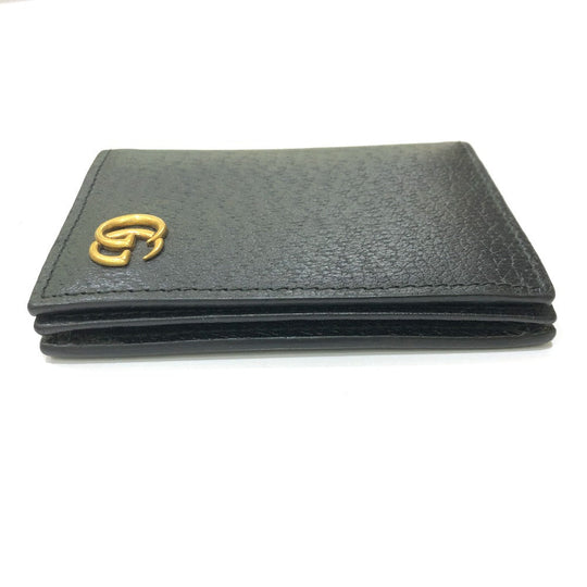 GUCCI Card Case 428737 leather black GG Marmont