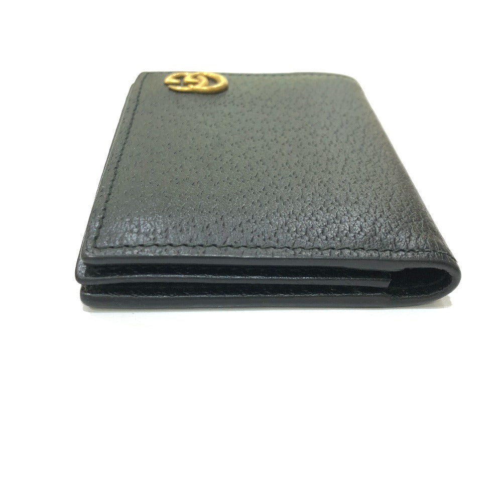 GUCCI Card Case 428737 leather black GG Marmont