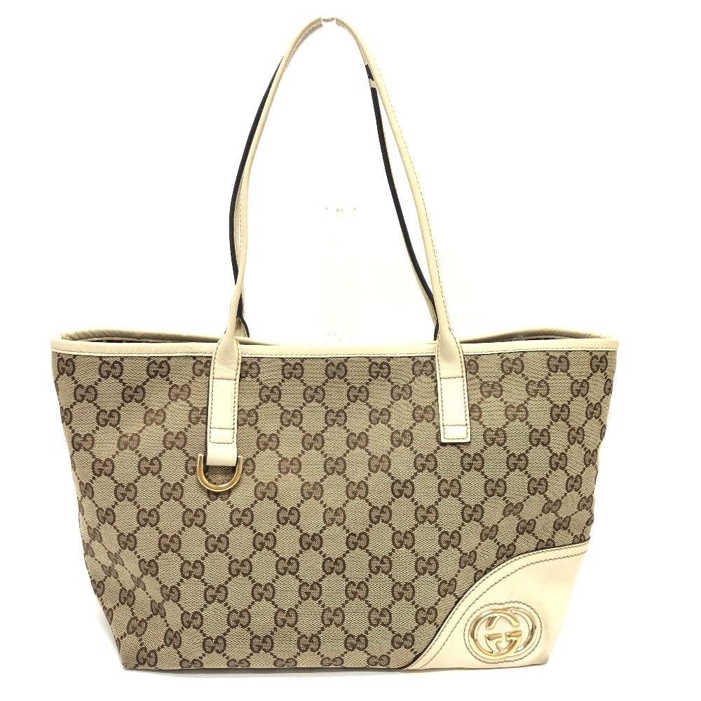 GUCCI Shoulder Bag 169946 GG canvas / leather Ivory GG Newbrit Women Used Authentic