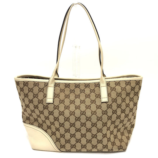 GUCCI Shoulder Bag 169946 GG canvas / leather Ivory GG Newbrit Women Used Authentic
