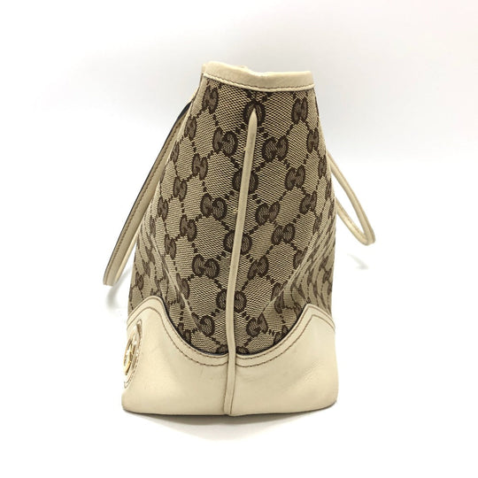GUCCI Shoulder Bag 169946 GG canvas / leather Ivory GG Newbrit Women Used Authentic