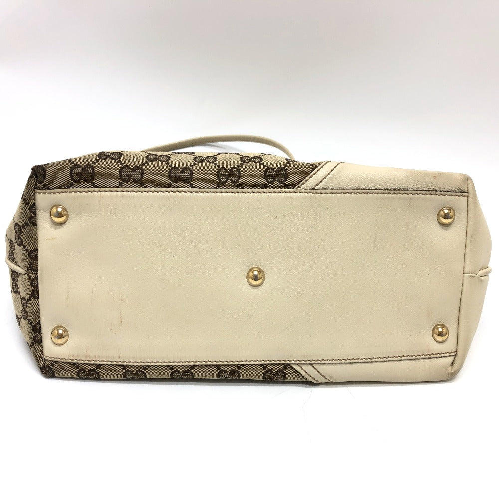 GUCCI Shoulder Bag 169946 GG canvas / leather Ivory GG Newbrit Women Used Authentic