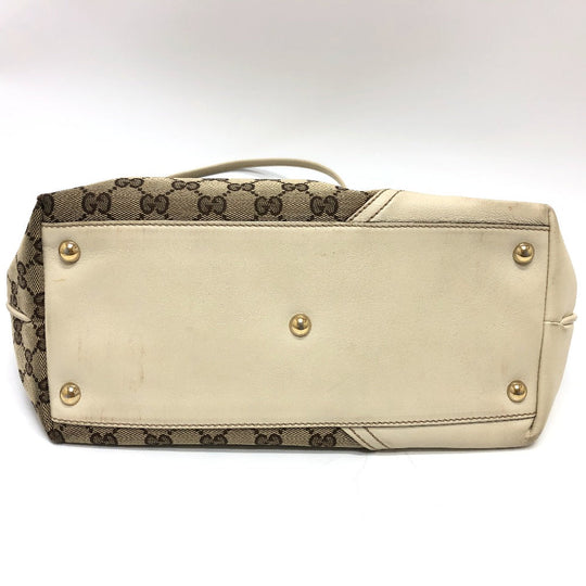GUCCI Shoulder Bag 169946 GG canvas / leather Ivory GG Newbrit Women Used Authentic