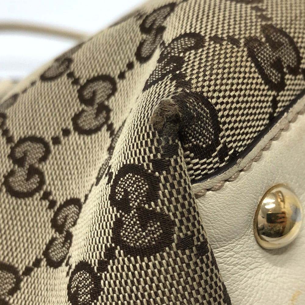 GUCCI Shoulder Bag 169946 GG canvas / leather Ivory GG Newbrit Women Used Authentic