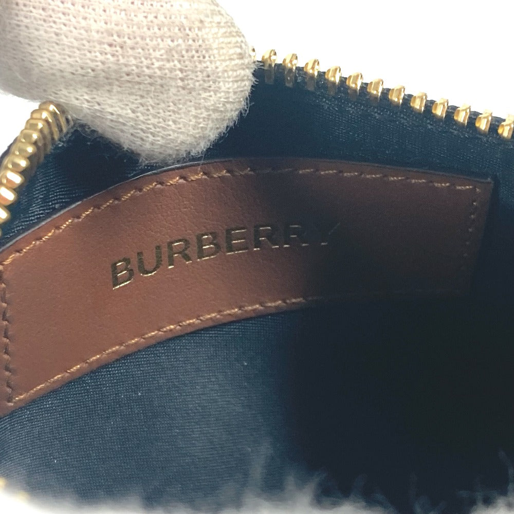 BURBERRY Pouch leather Brown TB logo