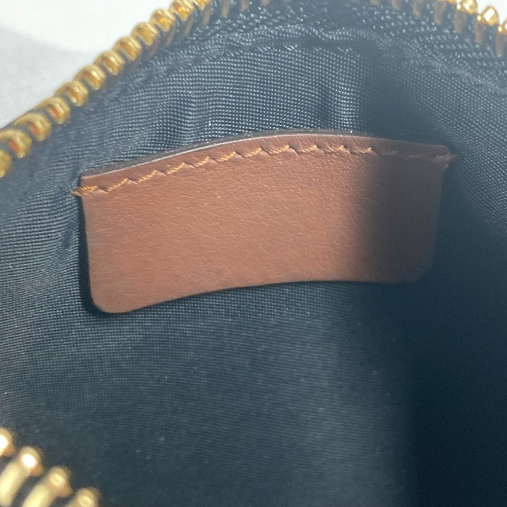BURBERRY Pouch leather Brown TB logo