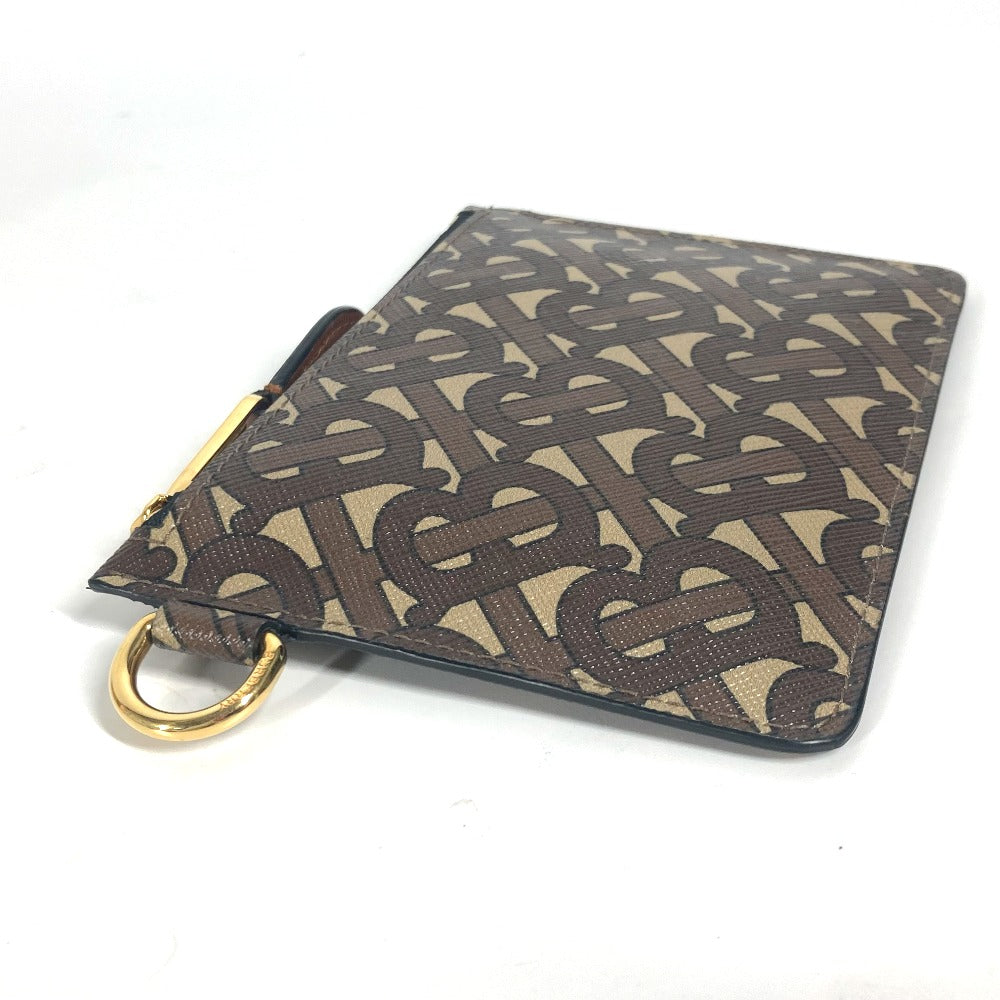 BURBERRY Pouch leather Brown TB logo