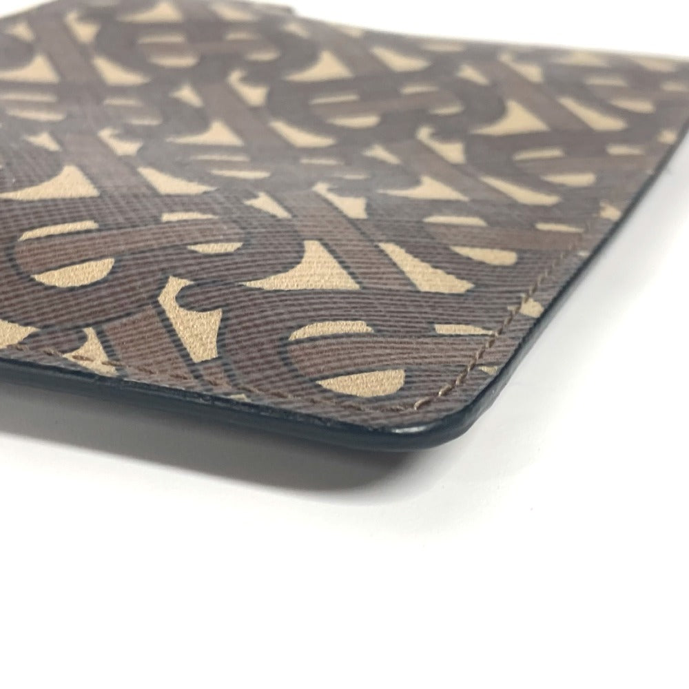 BURBERRY Pouch leather Brown TB logo
