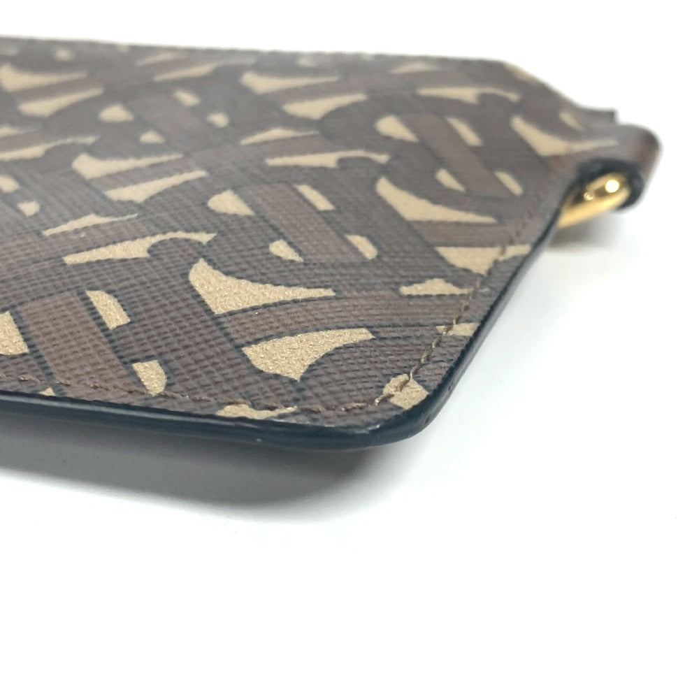 BURBERRY Pouch leather Brown TB logo