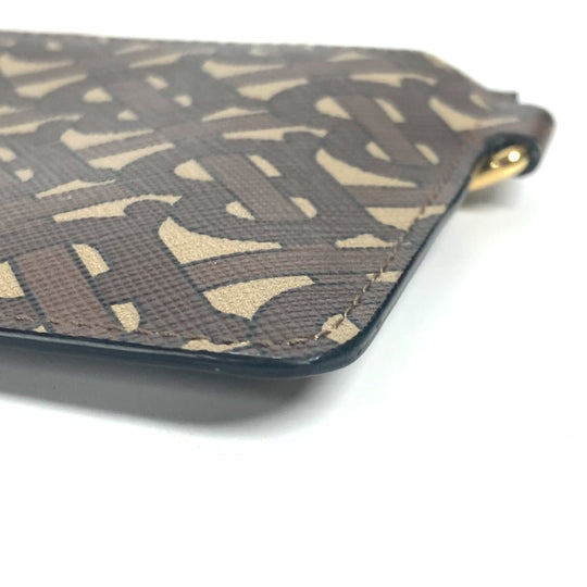 BURBERRY Pouch leather Brown TB logo