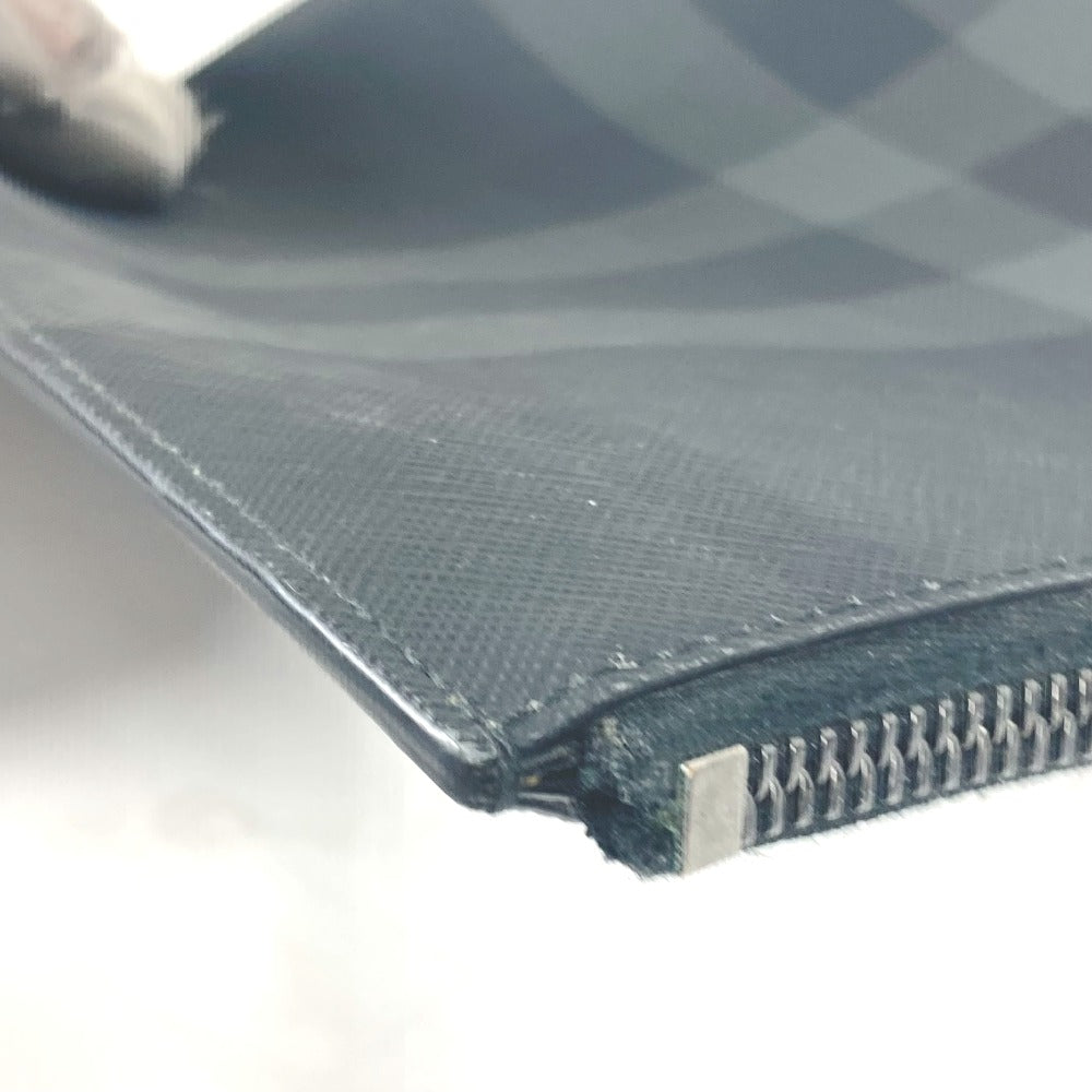 BURBERRY Clutch bag PVC black Check logo mens Used Authentic