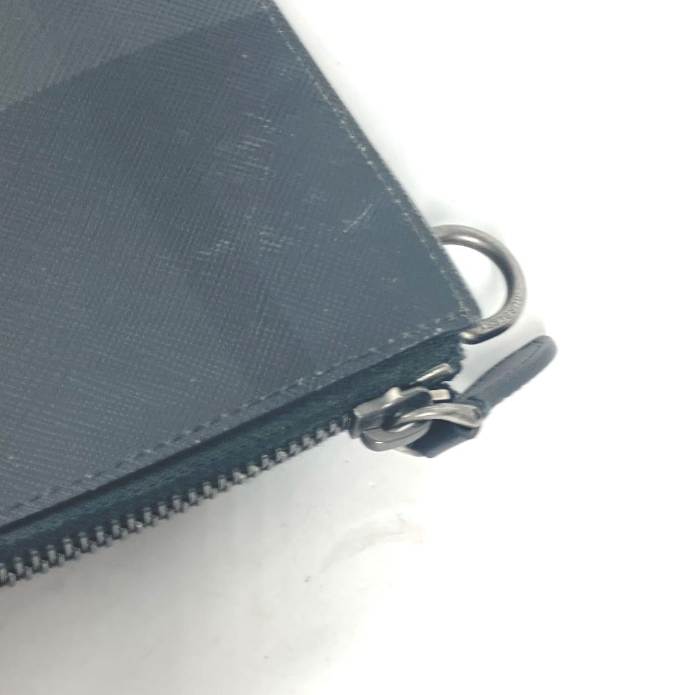 BURBERRY Clutch bag PVC black Check logo mens Used Authentic