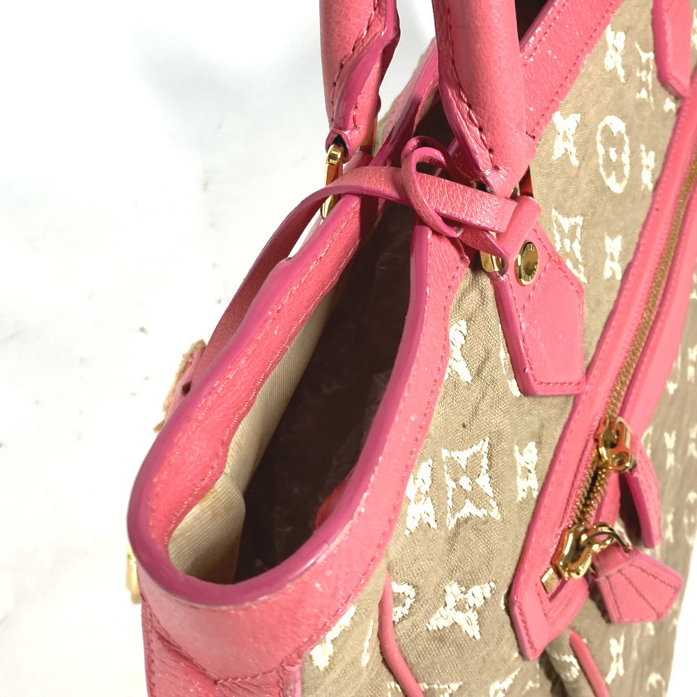 LOUIS VUITTON Tote Bag M93496 Leather / canvas pink Monogram Sabia Hippo MM Women Used Authentic