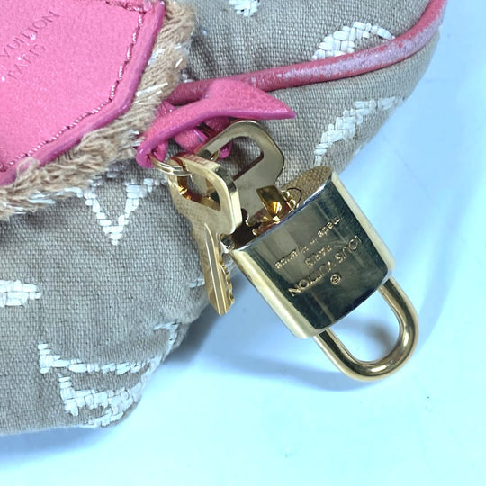 LOUIS VUITTON Tote Bag M93496 Leather / canvas pink Monogram Sabia Hippo MM Women Used Authentic