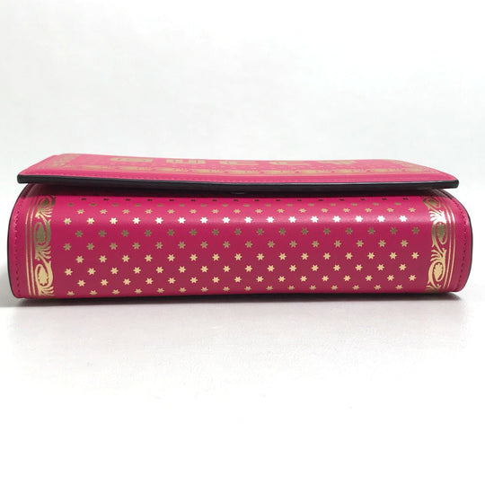 GUCCI Long Wallet Purse 524967 leather Pink / Gold GUCCY logo Women Used Authentic