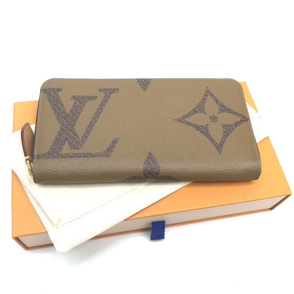 LOUIS VUITTON Long Wallet Purse M67687 Monogram reverse canvas Brown Monogram Giant Zippy wallet Women Used Authentic