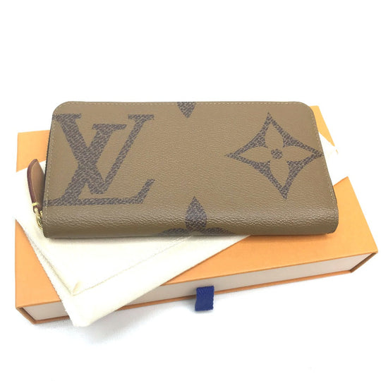 LOUIS VUITTON Long Wallet Purse M67687 Monogram reverse canvas Brown Monogram Giant Zippy wallet Women Used Authentic