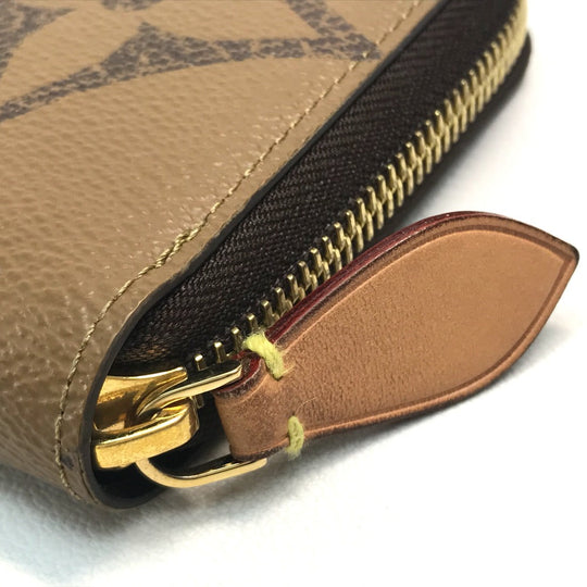 LOUIS VUITTON Long Wallet Purse M67687 Monogram reverse canvas Brown Monogram Giant Zippy wallet Women Used Authentic