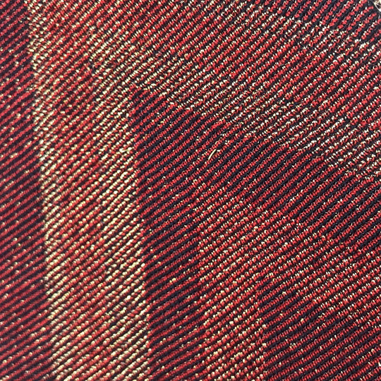 GUCCI Scarf wool Navy x Gold x Red V line mens Used Authentic