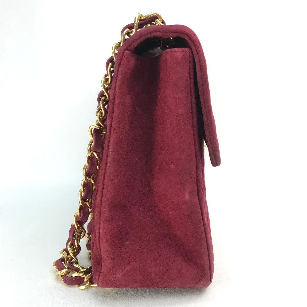 CHANEL Shoulder Bag suede Bordeaux CC COCO Mark Decama Trasse 34 Women Used Authentic