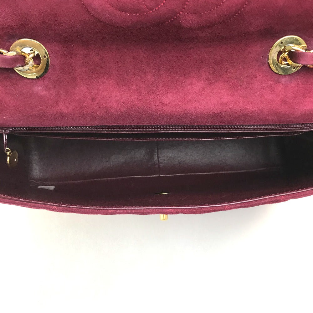 CHANEL Shoulder Bag suede Bordeaux CC COCO Mark Decama Trasse 34 Women Used Authentic