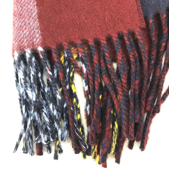 HERMES Scarf cashmere Multicolor / navy Alternate stripe unisex(Unisex) Used Authentic