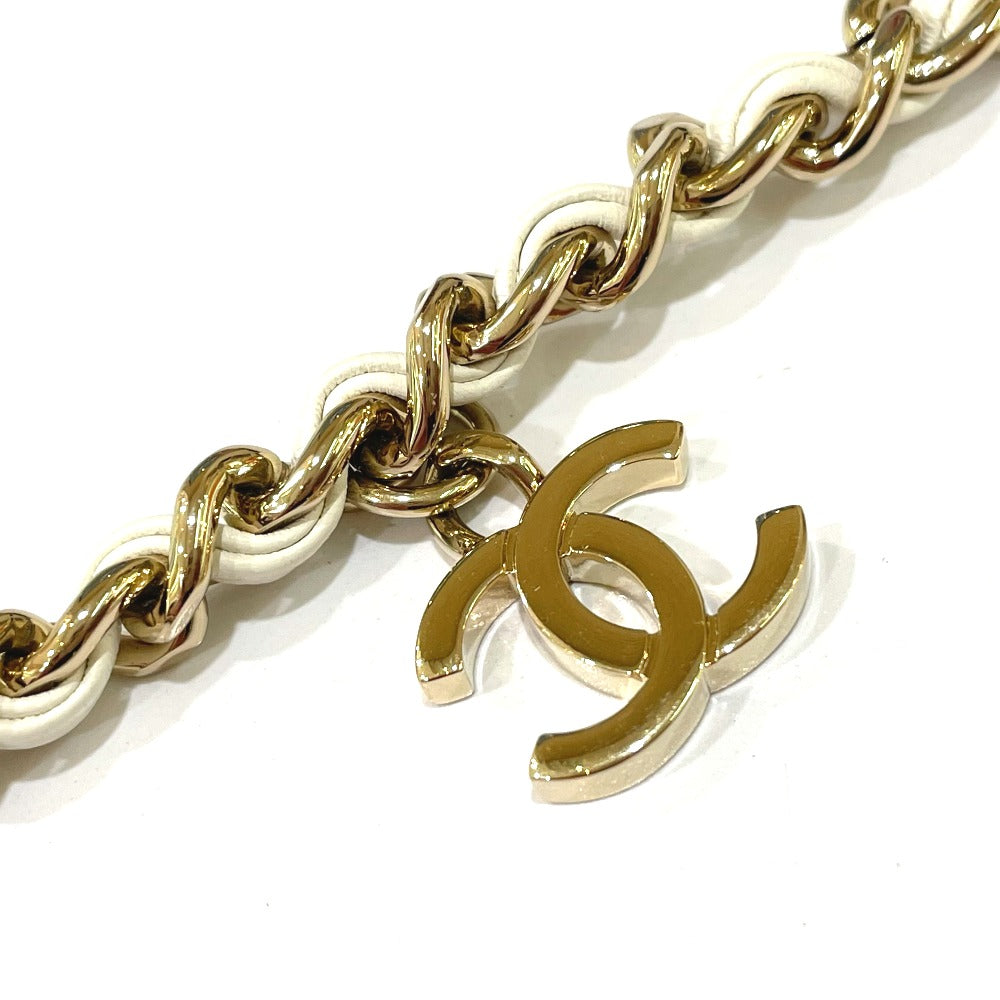 CHANEL Shoulder Bag Leather, Tweed White x red CC COCO Mark flap pochette Women Used Authentic