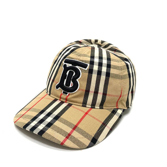 BURBERRY cap 8017283 cotton beige Vintage check TB logo mens(Unisex) M Used Authentic