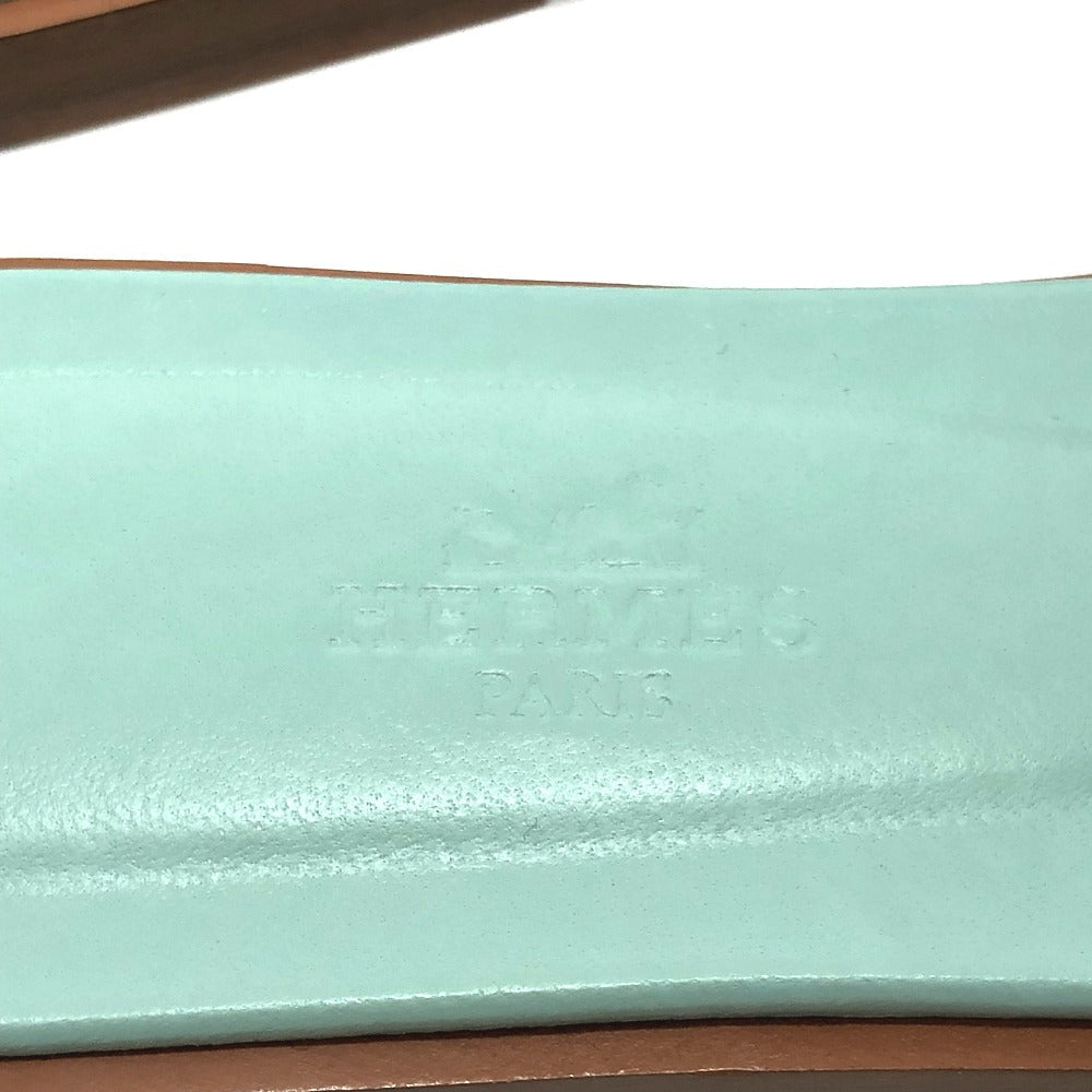 HERMES Sandals Leather / suede Orange H logo Oasis Women 36.5 Used Authentic