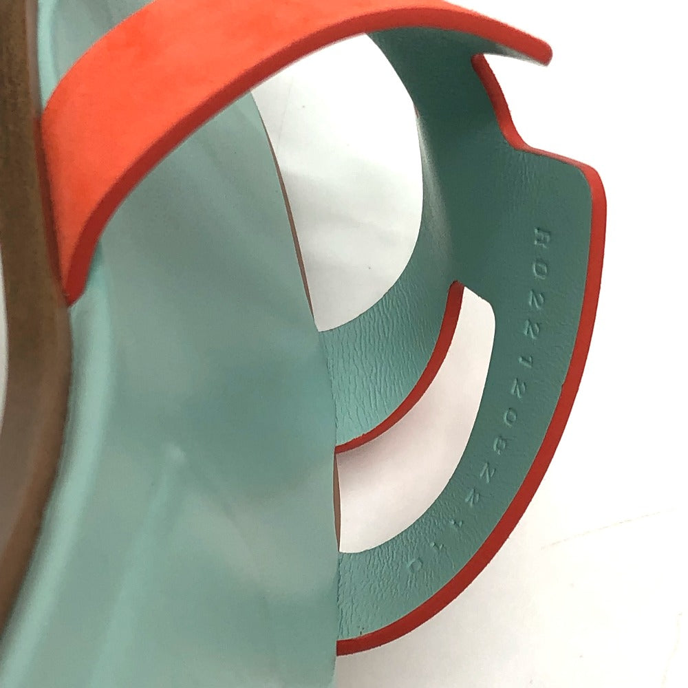 HERMES Sandals Leather / suede Orange H logo Oasis Women 36.5 Used Authentic