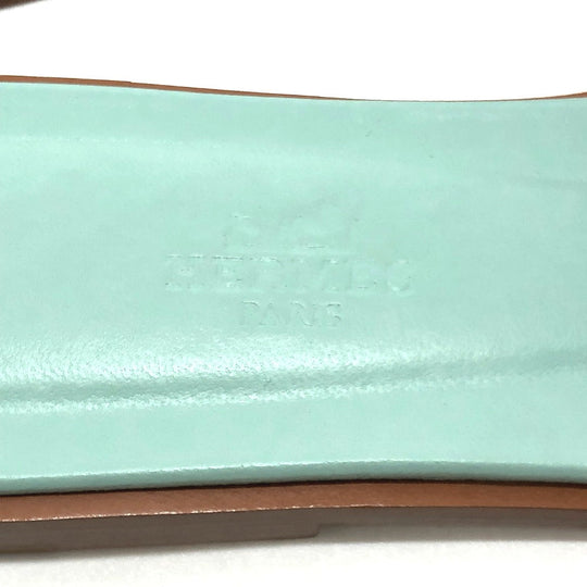 HERMES Sandals Leather / suede Orange H logo Oasis Women 36.5 Used Authentic