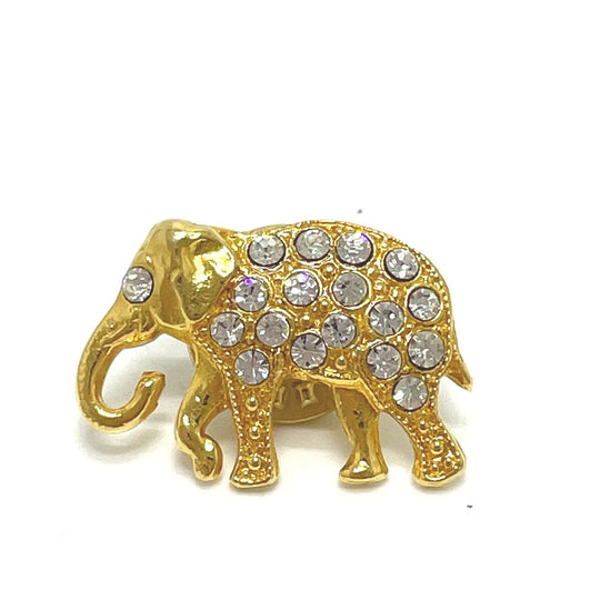 CELINE Brooch Gold Plated, Rhinestone gold Pin Brooch Women Used Authentic