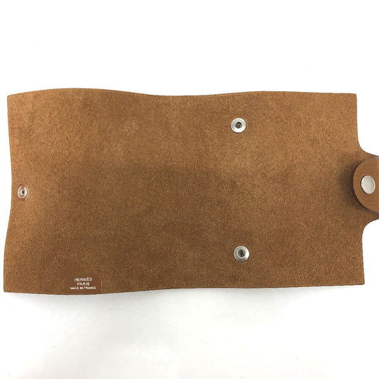 HERMES Notebook cover Togo Brown Uris mini Women(Unisex) Used Authentic