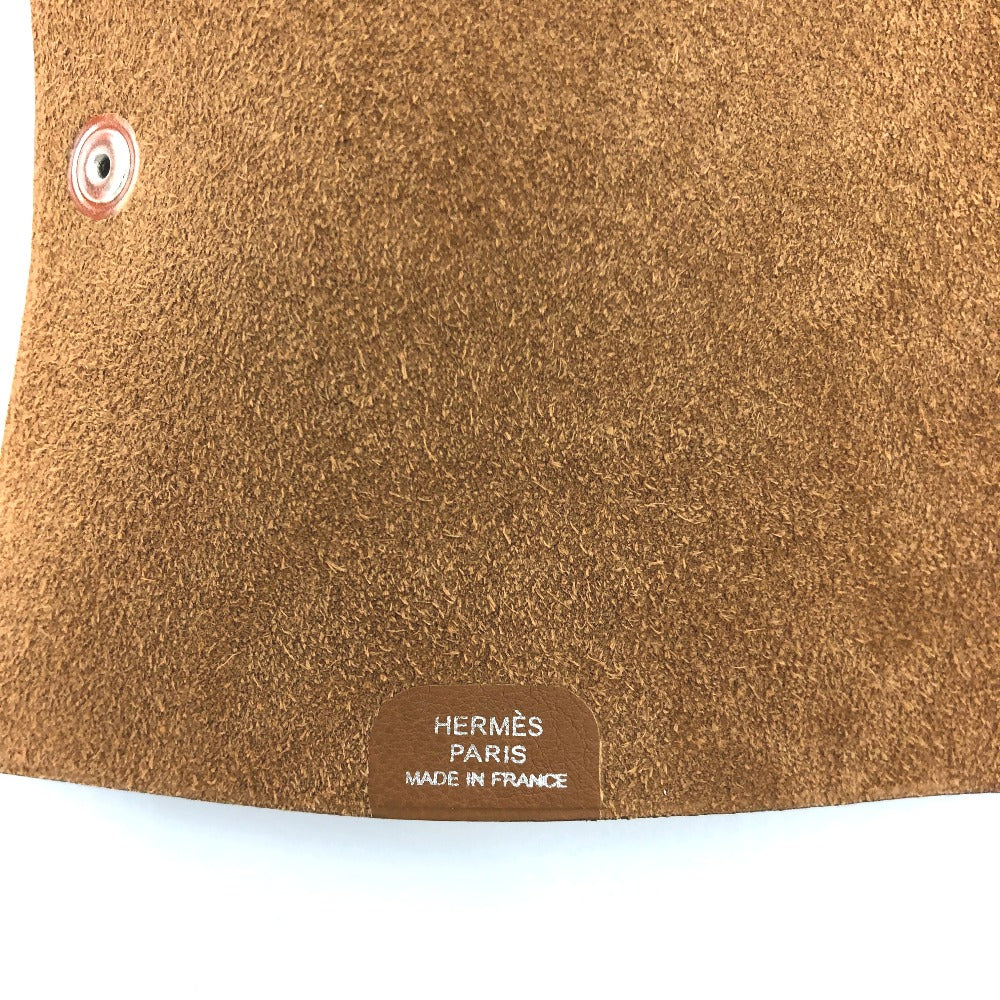 HERMES Notebook cover Togo Brown Uris mini Women(Unisex) Used Authentic