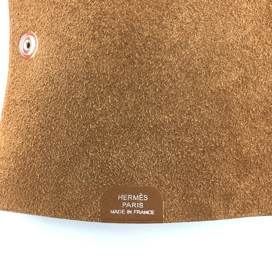 HERMES Notebook cover Togo Brown Uris mini Women(Unisex) Used Authentic