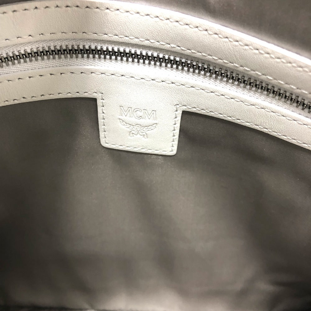MCM Clutch bag leather white Logogram clutch Women Used Authentic
