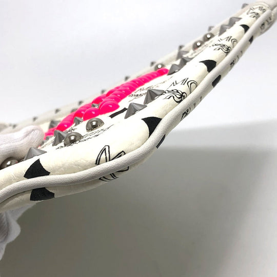 MCM Clutch bag leather white Logogram clutch Women Used Authentic