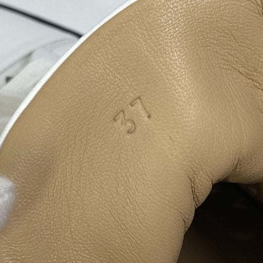 HERMES sneakers leather white punching High cut Women 37 Used Authentic