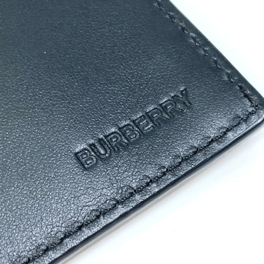 BURBERRY Folded wallet 8013919 leather black logo Wallet mens Used Authentic