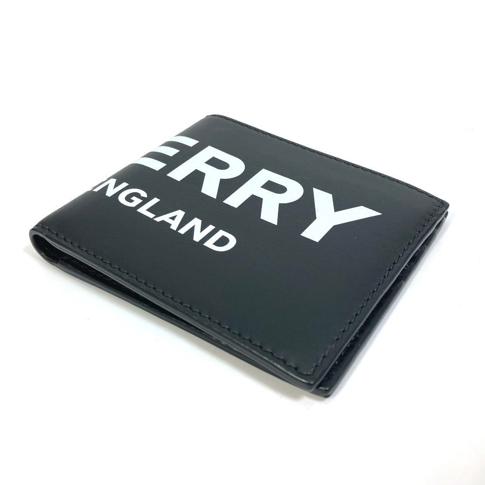 BURBERRY Folded wallet 8013919 leather black logo Wallet mens Used Authentic