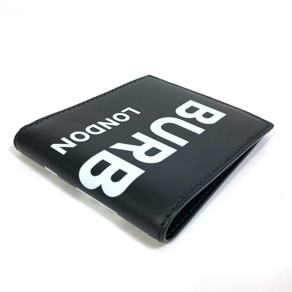 BURBERRY Folded wallet 8013919 leather black logo Wallet mens Used Authentic